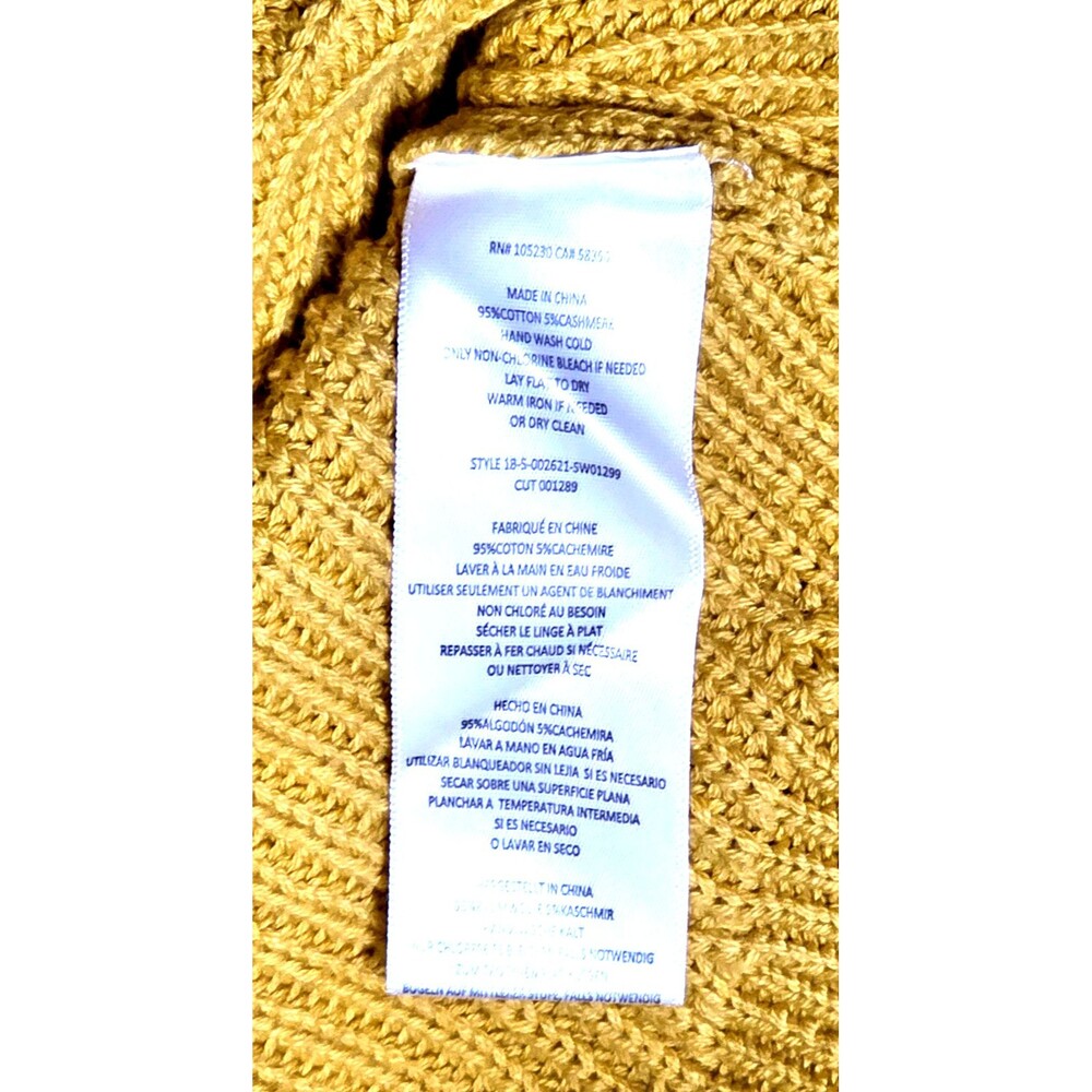 JOIE Lusela Sweater Golden Yellow Sz XS Mock Neck Knit Gold Buttons Pullover - Picture 9 of 11
